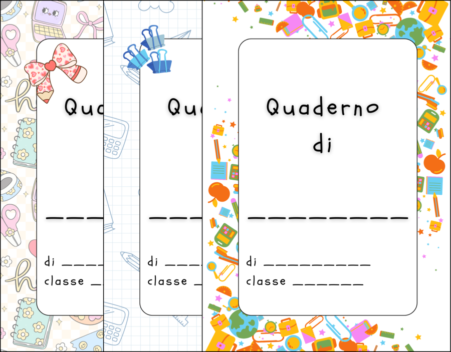 Copertine per quaderni da stampare - Pdf - Back to School