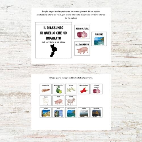 Lapbook Calabria scuola primaria da stampare