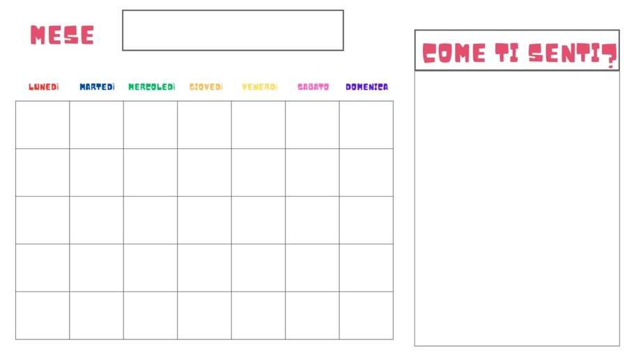 Calendario con attacca e stacca