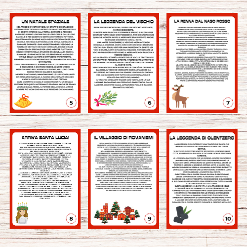 24 leggende, curiosità e storie di Natale da stampare - Calendario dell'avvento per la scuola primaria