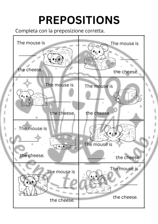 Preposizioni in inglese – Lapbook a fisarmonica + scheda operativa