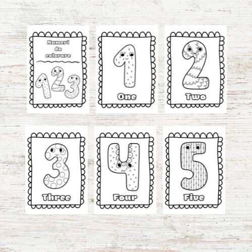 Coloring numbers - Numeri in inglese da colorare
