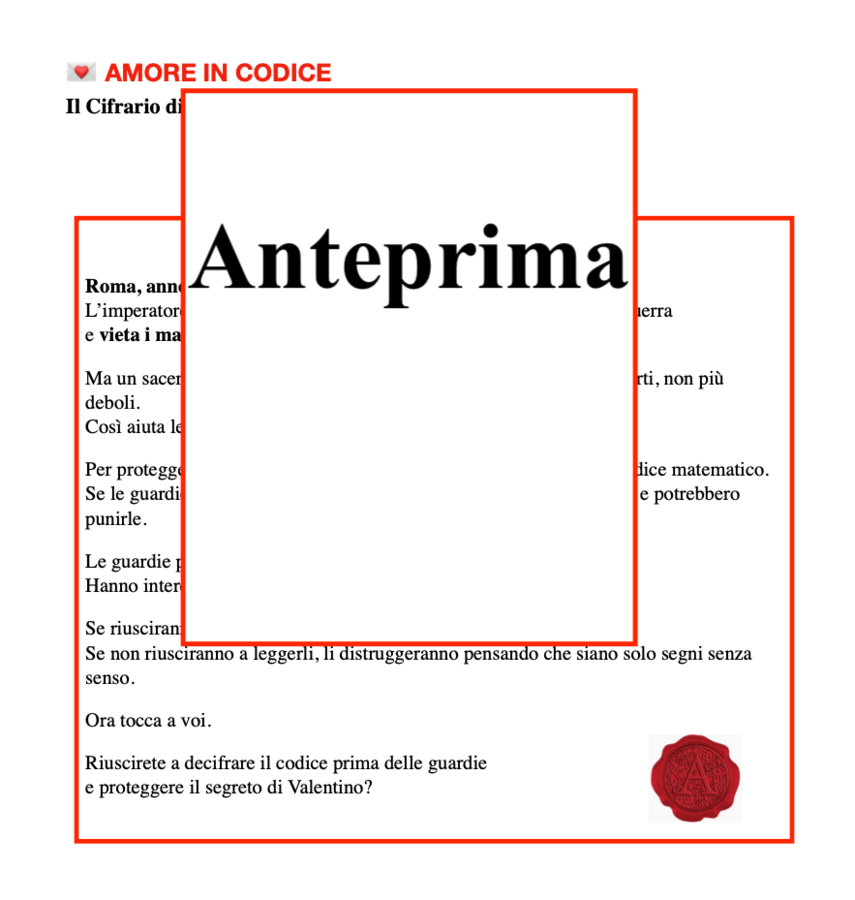 Il codice segreto di San Valentino; Laboratorio STEM di matematica, crittografia e pensiero computazionale classe 2-5
