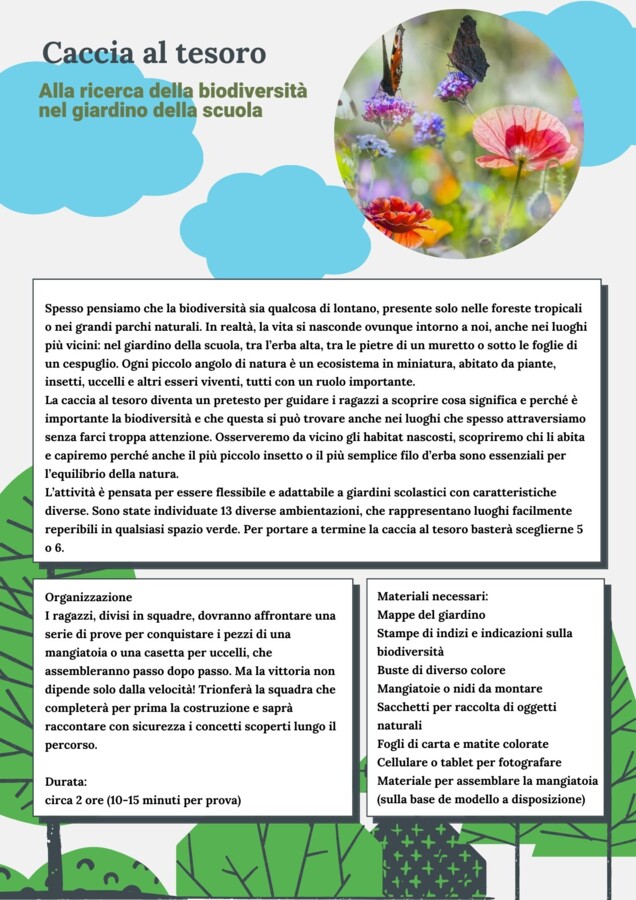 Caccia al tesoro sulla biodiversità nel giardino della scuola