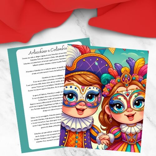 Storia di Arlecchino e Colombina per bambini