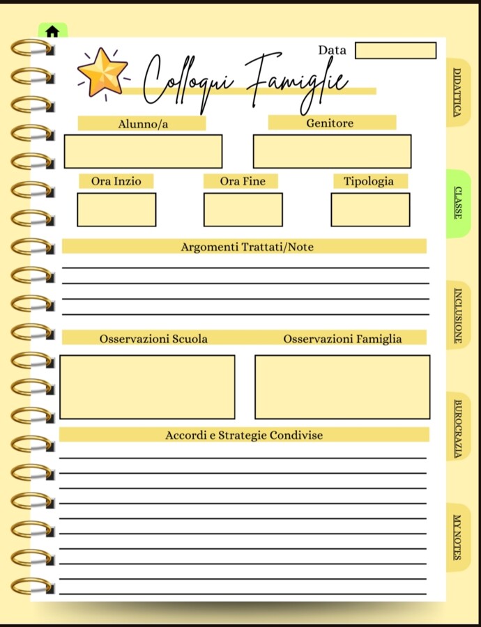 AGENDA PLANNER DOCENTI DIGITALE CLICCABILE