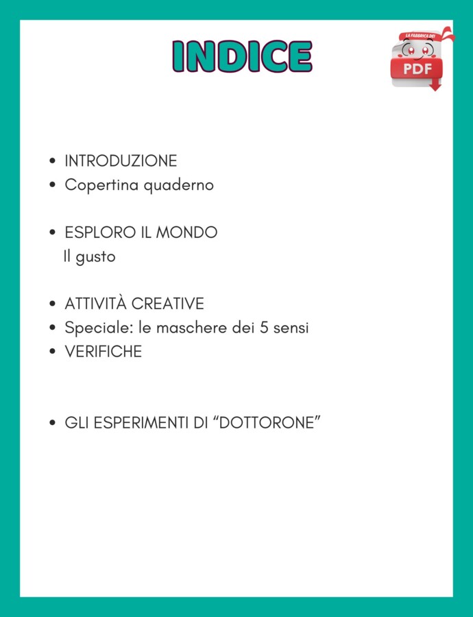 IL SUPER QUADERNO DI SCIENZE:cl1- il gusto