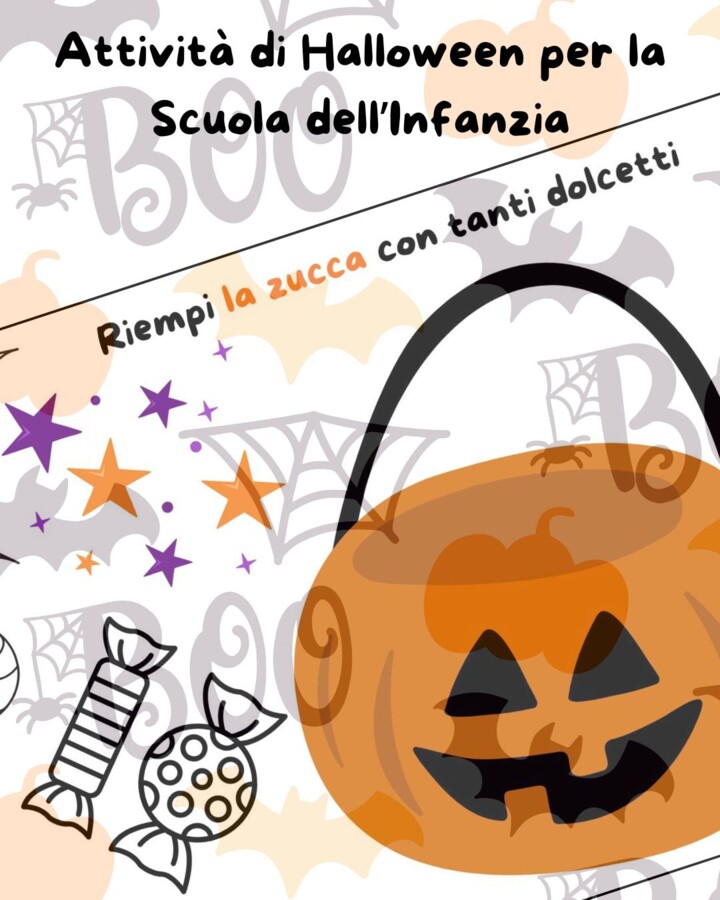 Attività di Halloween per la scuola dell’infanzia – 8 schede gioco stampabili