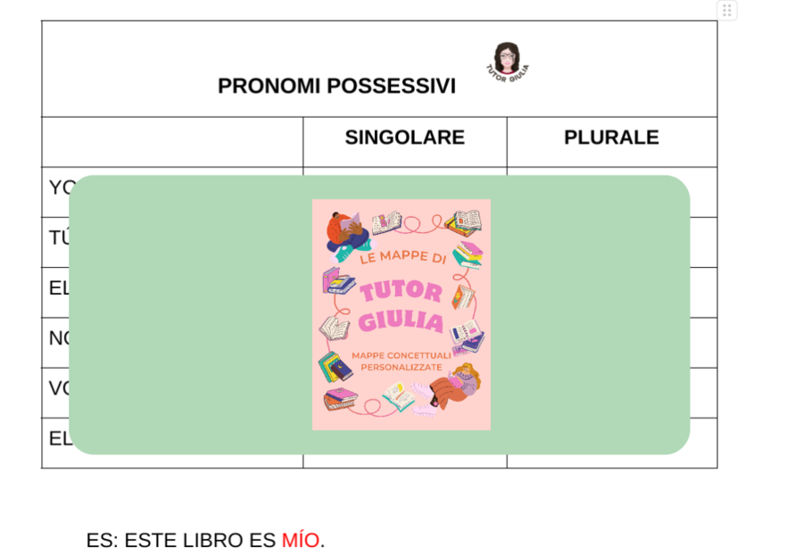 SPAGNOLO: I PRONOMI POSSESSIVI