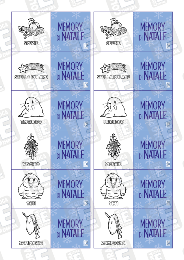 Memory di Natale - Colora, gioca e impara