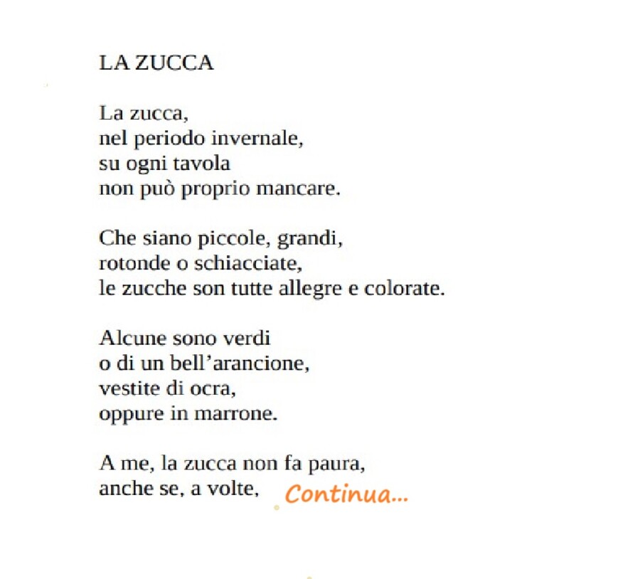 LA ZUCCA - POESI IN RIMA + DISEGNI