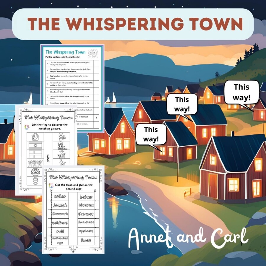 Giornata della Memoria: The Whispering Town – Sequencing & Vocabulary Worksheets