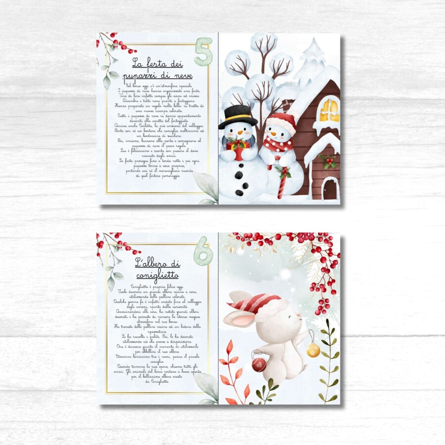 24 storie di Natale da stampare - Calendario dell'avvento in corsivo