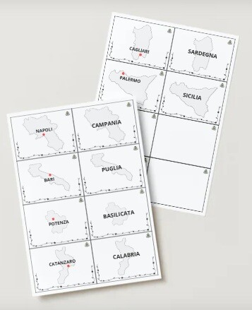 Italia meridionale e isole - Carte regioni e capoluoghi
