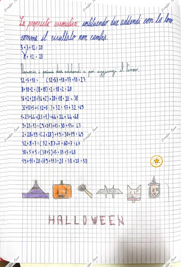 Matematica in classe terza – OTTOBRE- Esempio reale di lavoro quotidiano sul quaderno