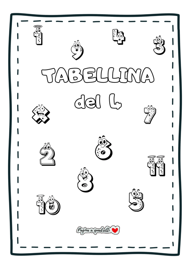 Tabellina del 4 _ Il mio quaderno delle tabelline