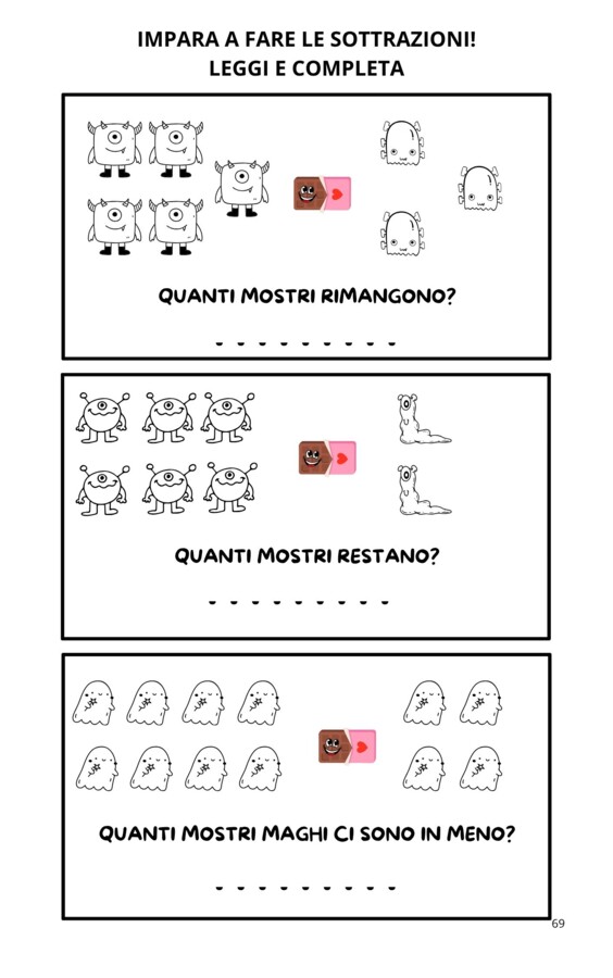 L'allegra banda dei mostri matematici - eserciziario COMPLETO per la prima elementare