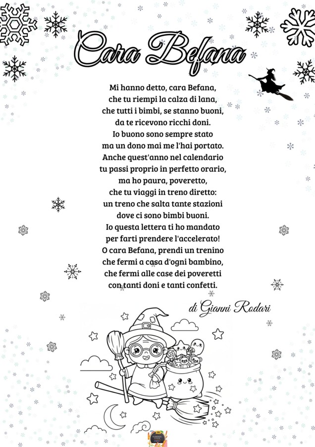 Filastrocca "CARA BEFANA" di Gianni Rodari