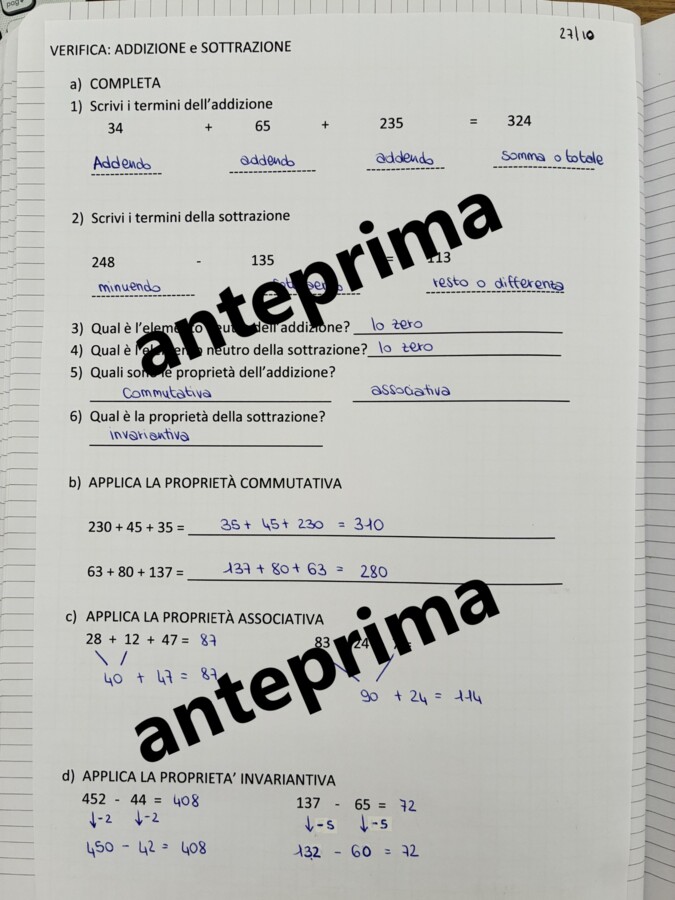 Quaderno MATEMATICA classe TERZA (seconda parte)