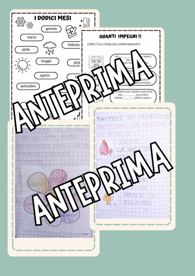 Quaderno di Storia per la Classe Prima - Scuola Primaria - Teoria con schede in bianco e nero -