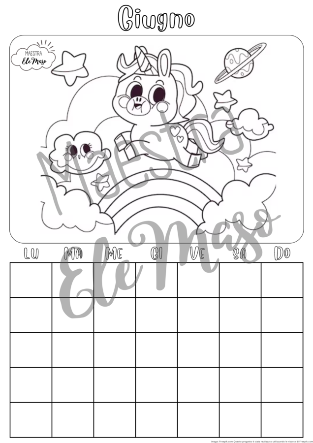 Calendario per la classe - da costruire e personalizzare