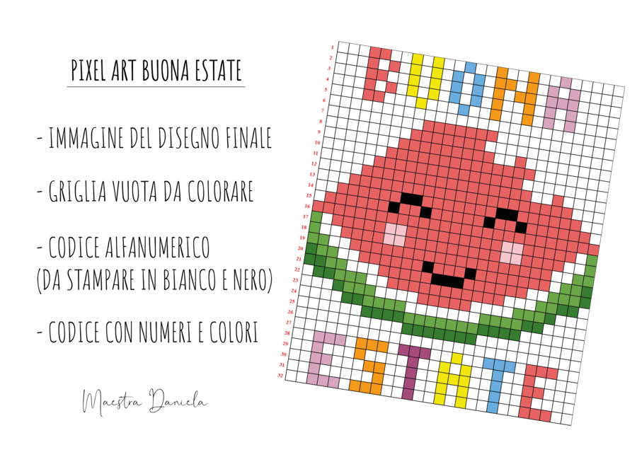 PIXEL ART FINE ANNO - BUONA ESTATE – ANGURIA