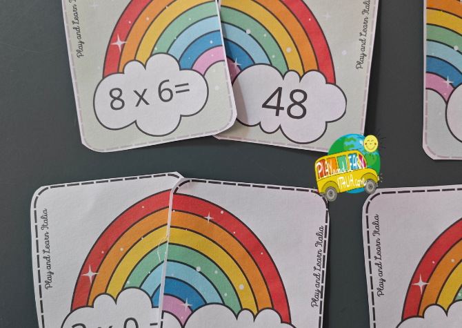 GIOCHIAMO CON LE CARTE DELLE TABELLINE