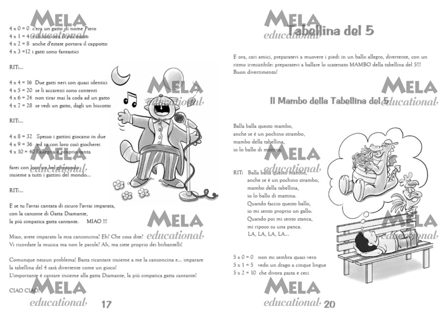 Tabelline canterine - libro con canzoni