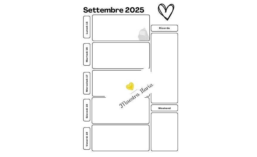Agenda giornaliera insegnante