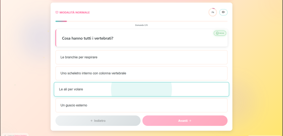 Quiz Interattivo Vertebrati - Scuola Primaria