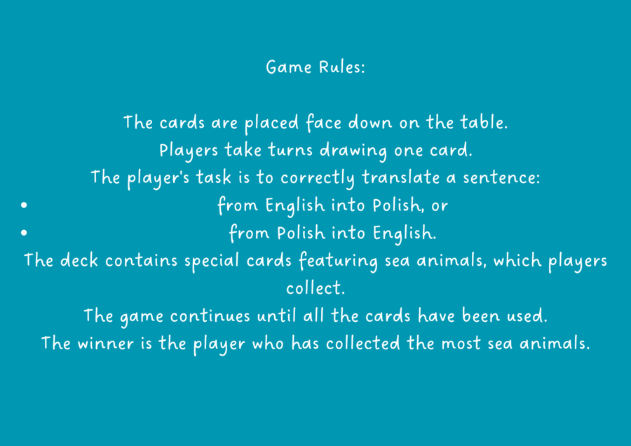 Present Simple / Gioco linguistico di traduzione – Animali marini (Inglese–Italiano)