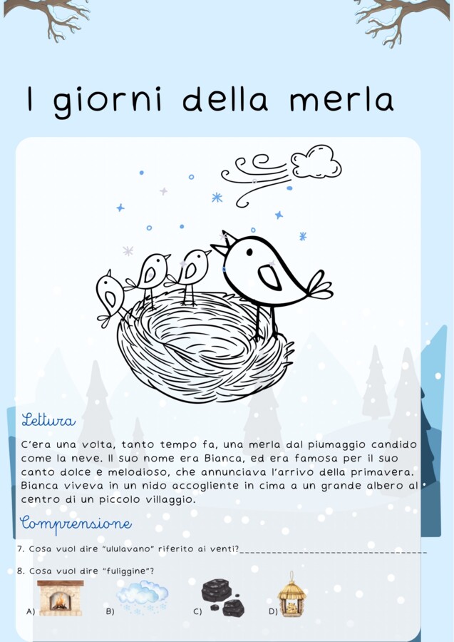 I giorni della merla: lettura e comprensione