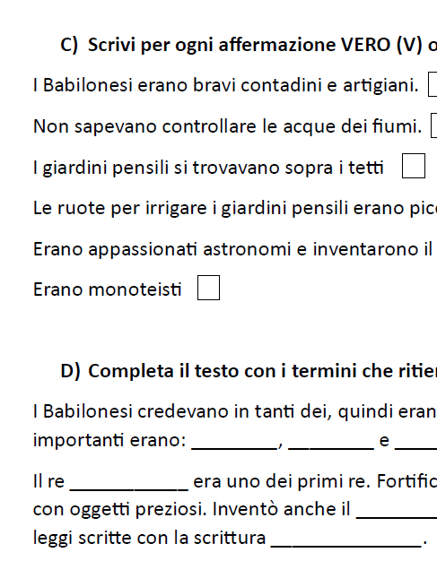 🏛️ Verifica di Storia Accessibile: I Babilonesi | Test Inclusivo e Semplificato