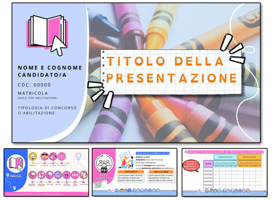 MODELLO CANVA di Lezione Simulata con INDICE LINKATO Scuola INFANZIA (vuoto)