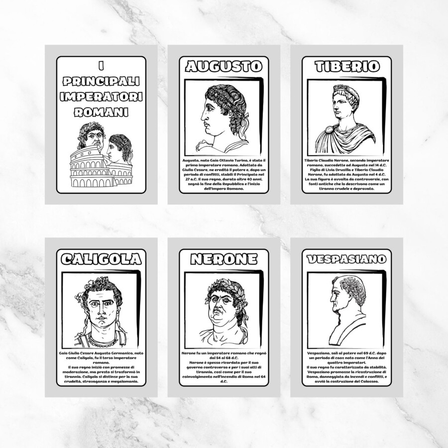 Imperatori Romani scuola primaria - Libretto da stampare