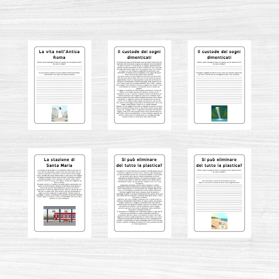Letture e comprensioni per la classe quinta