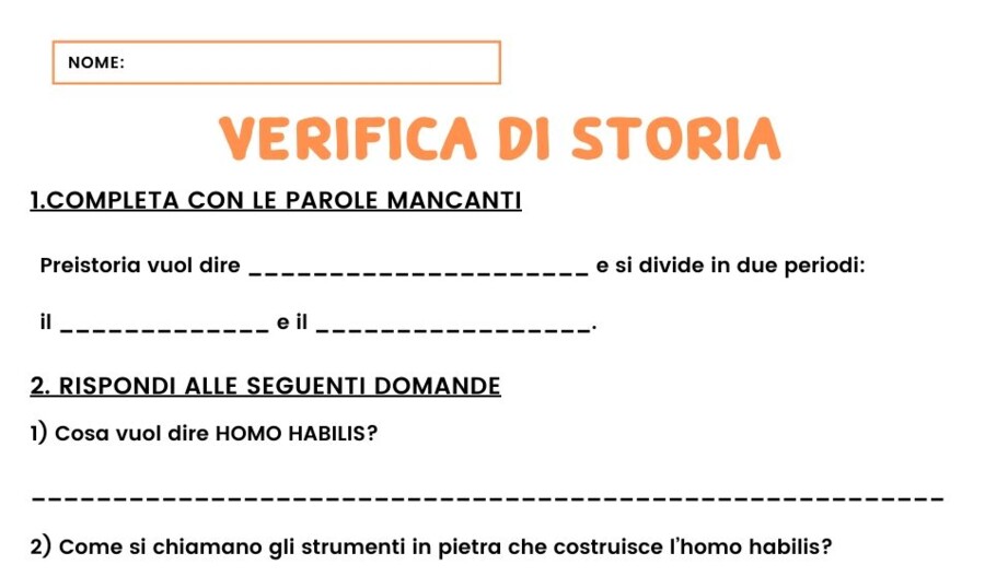VERIFICA DI STORIA