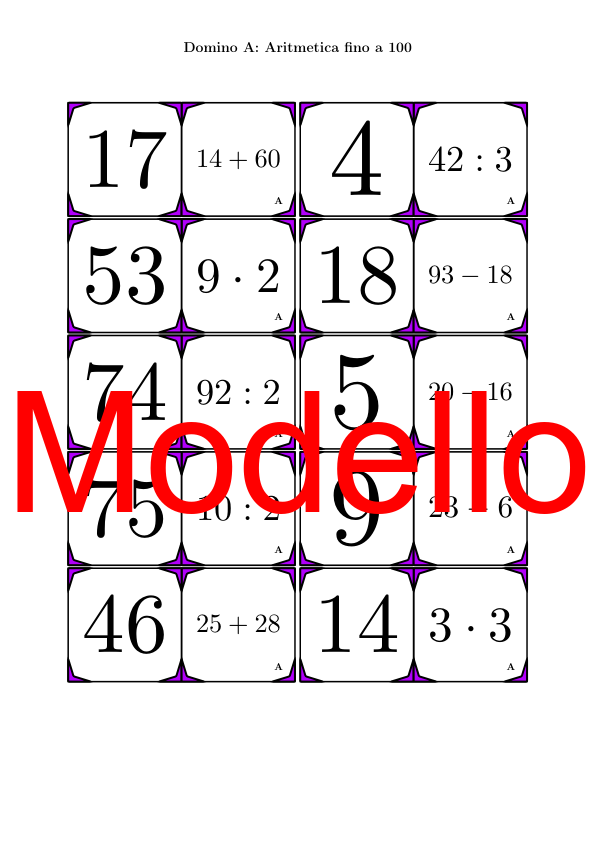 Domino | Aritmetica fino a 100 | Attività Matematica