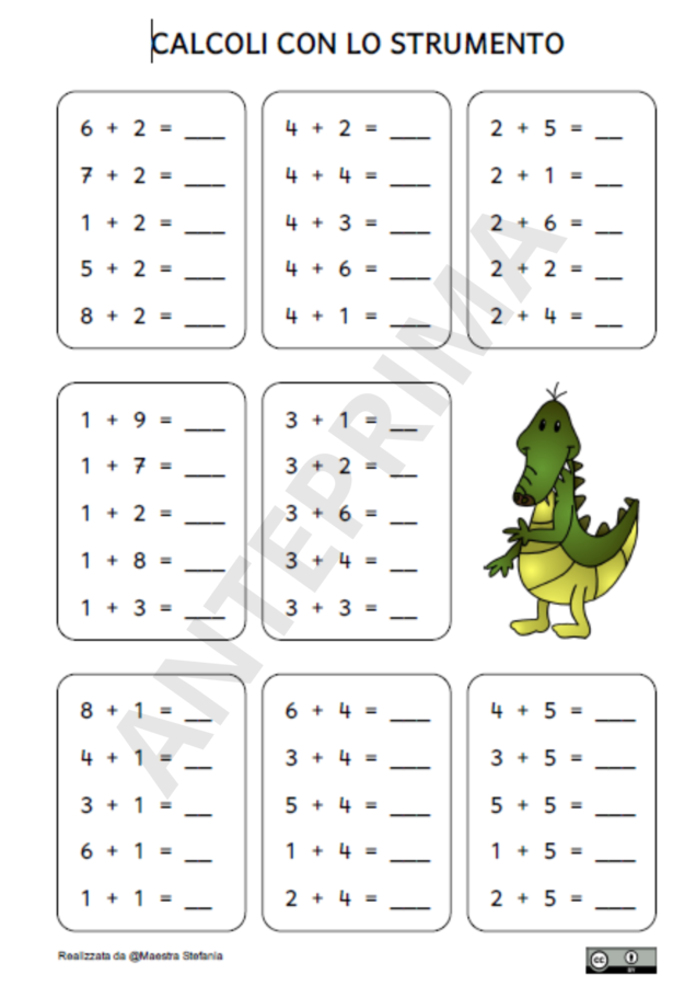 SCHEDE MATEMATICA CLASSE PRIMA