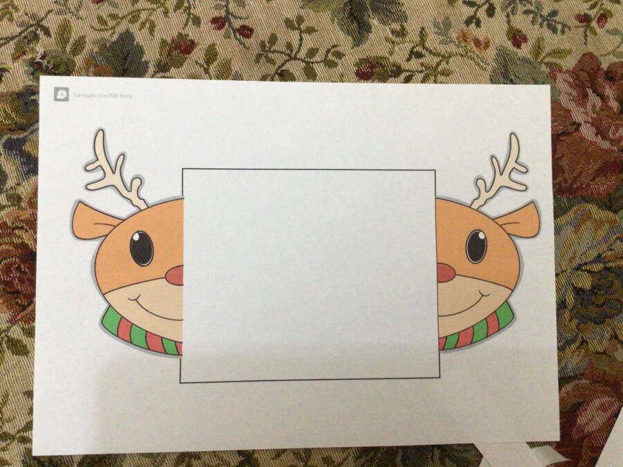 Biglietto di natale a forma di renna