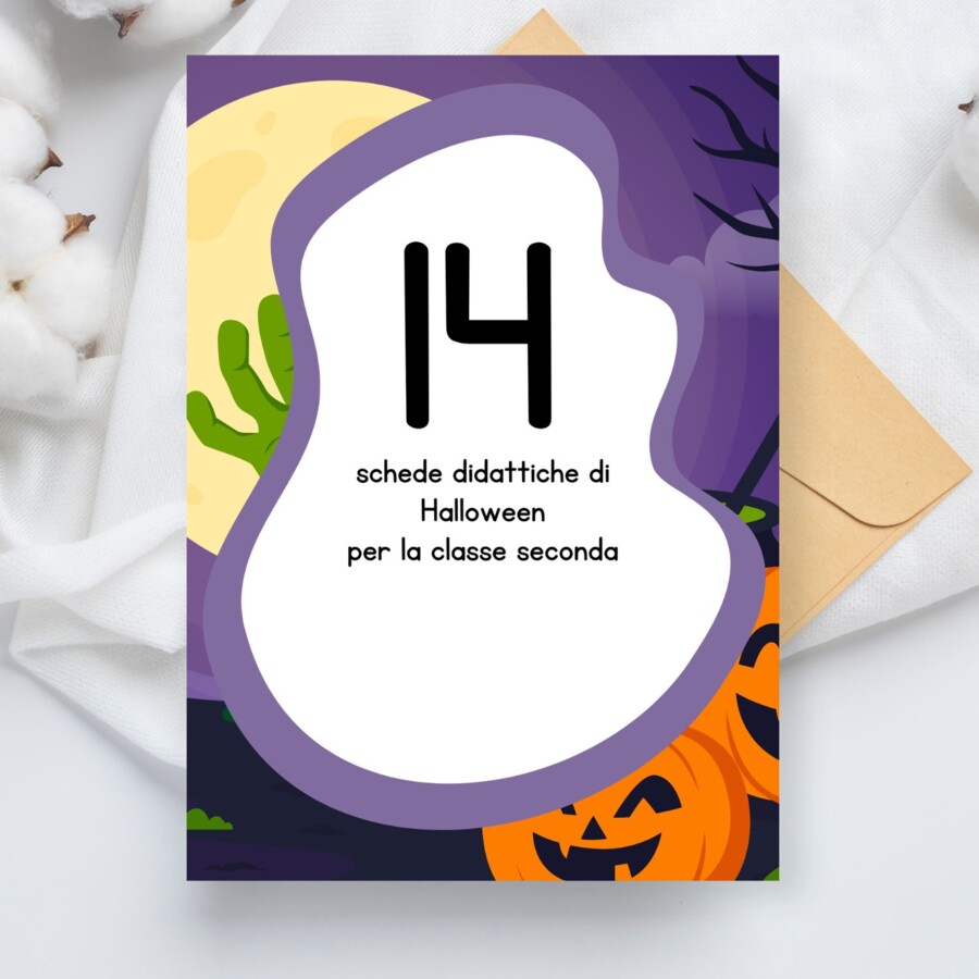 Schede didattiche di matematica per la classe seconda a tema Halloween
