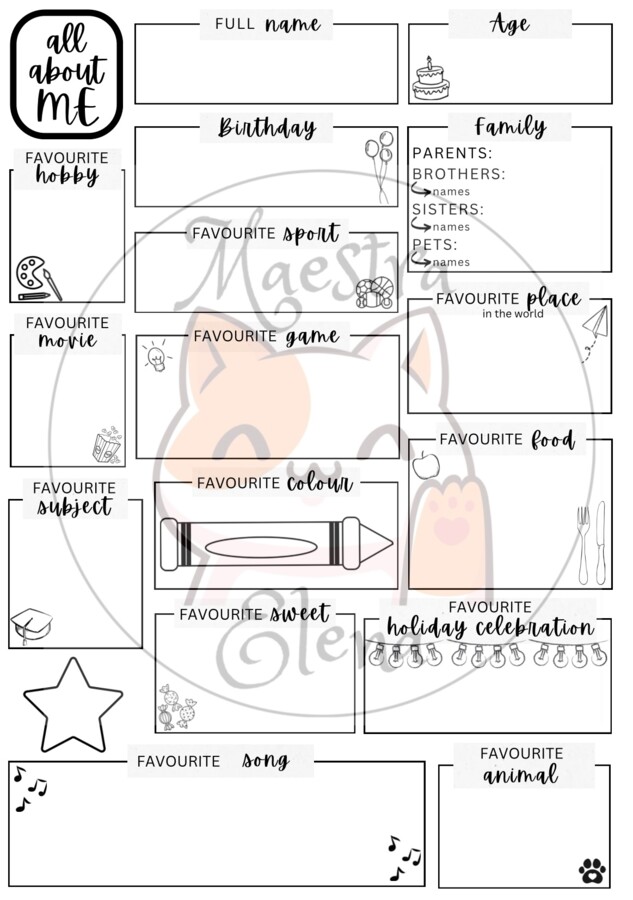 All about me - presentazione inglese
