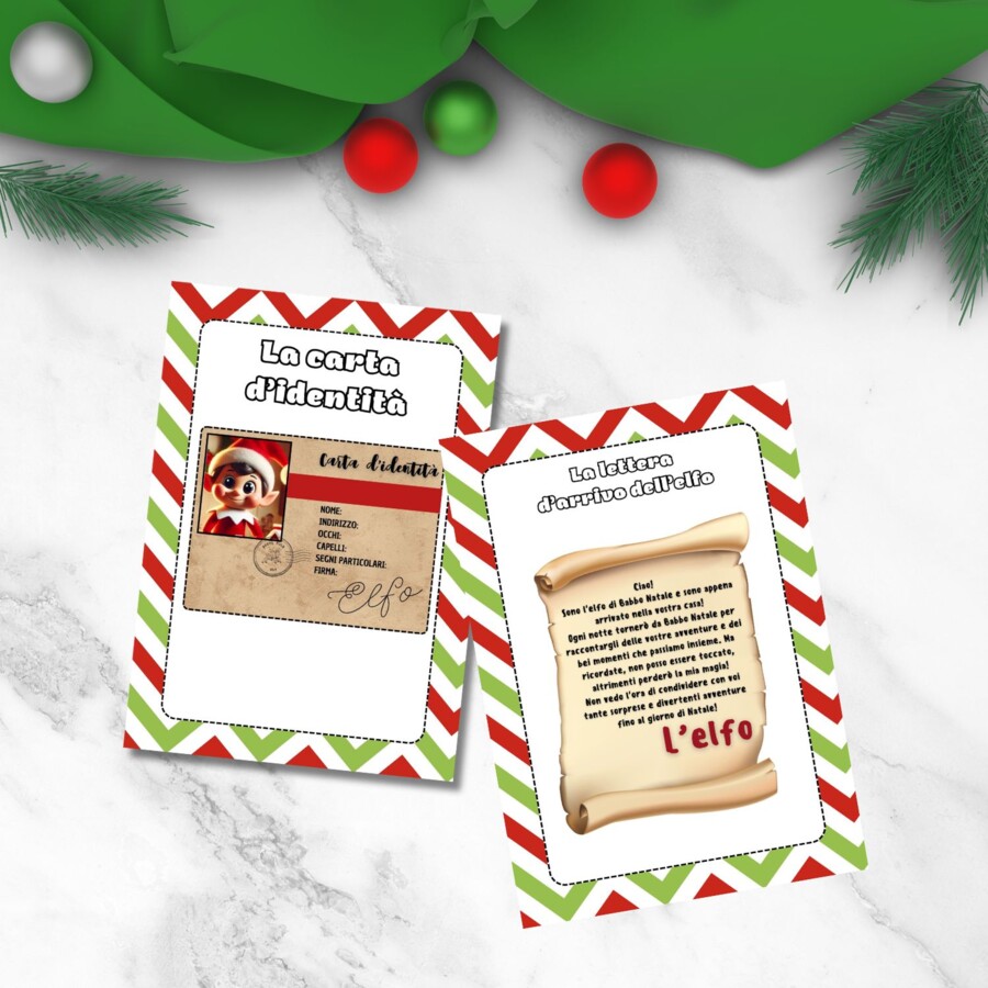 Kit elfo di Babbo Natale da stampare