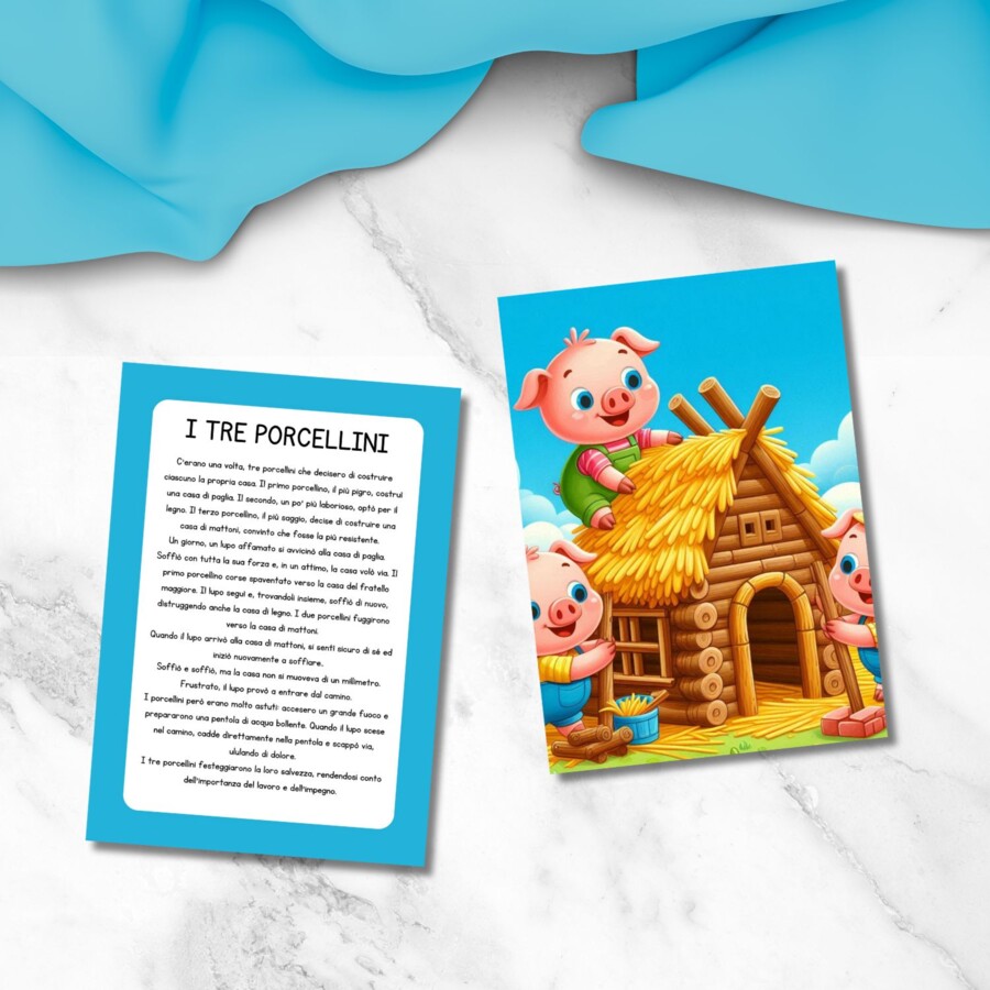"I tre porcellini" storia in PDF da stampare