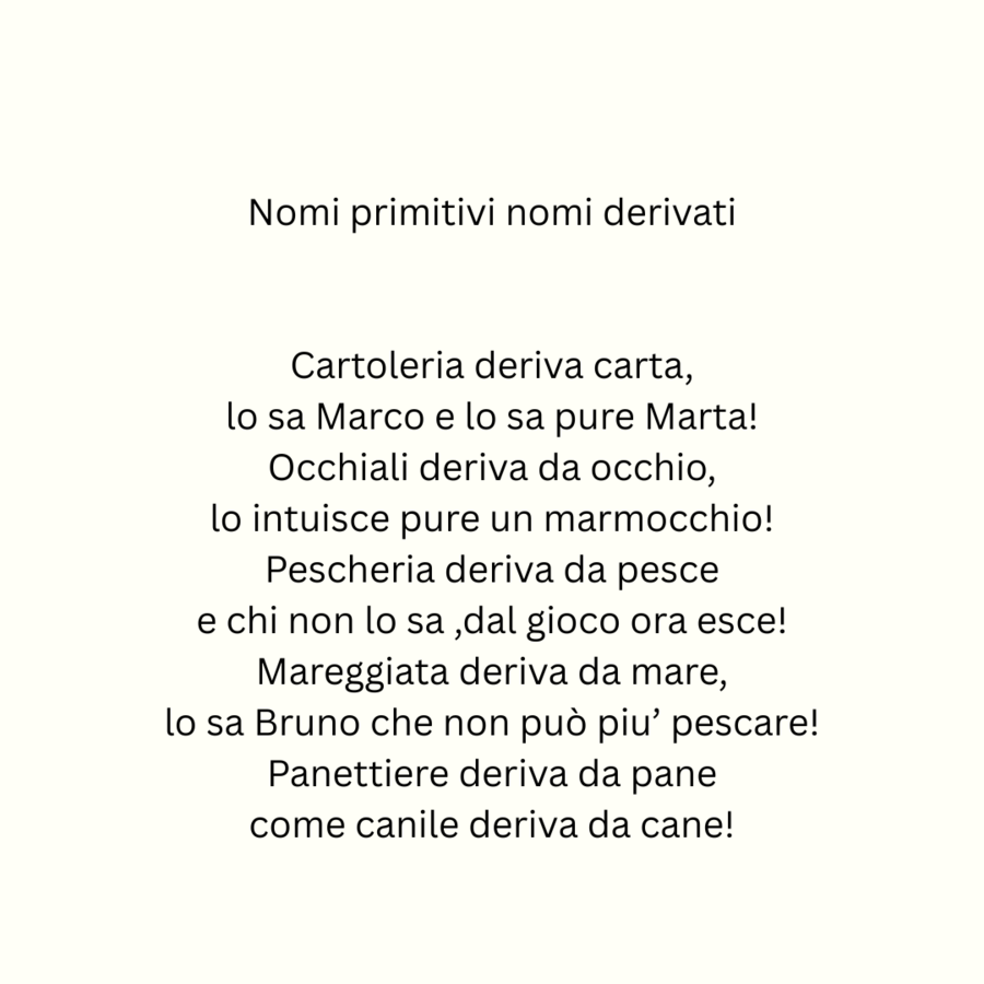 Nomi primitivi nomi derivati