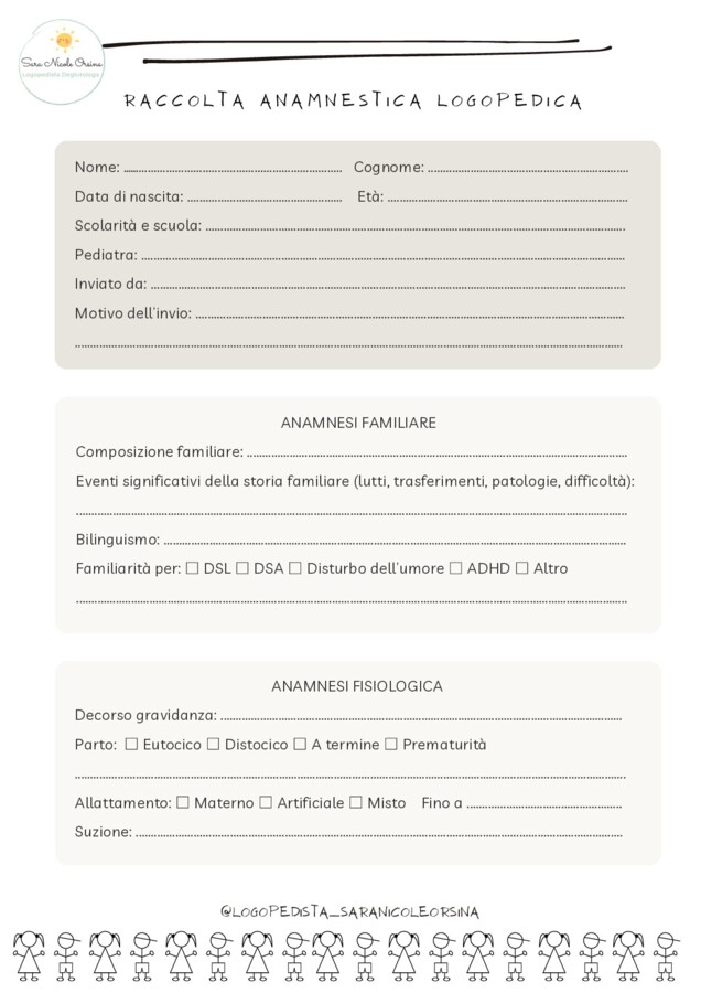 Raccolta anamnestica logopedica