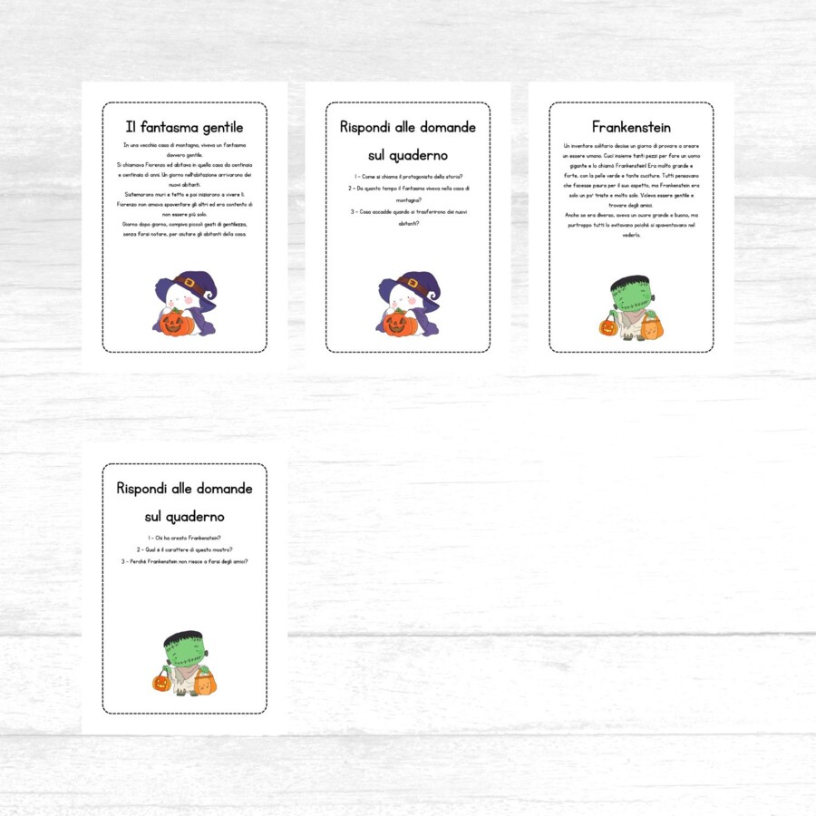 Letture con domande di comprensione a tema Halloween