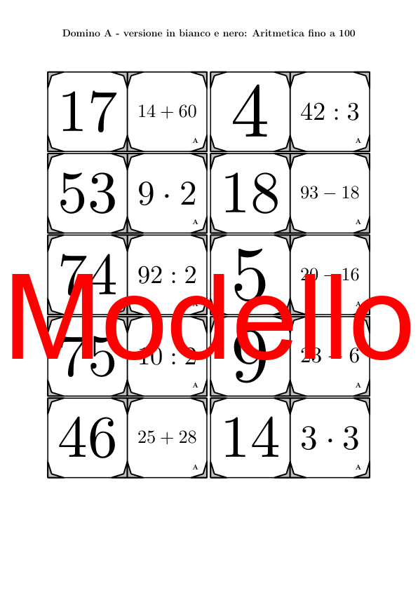Domino | Aritmetica fino a 100 | Attività Matematica