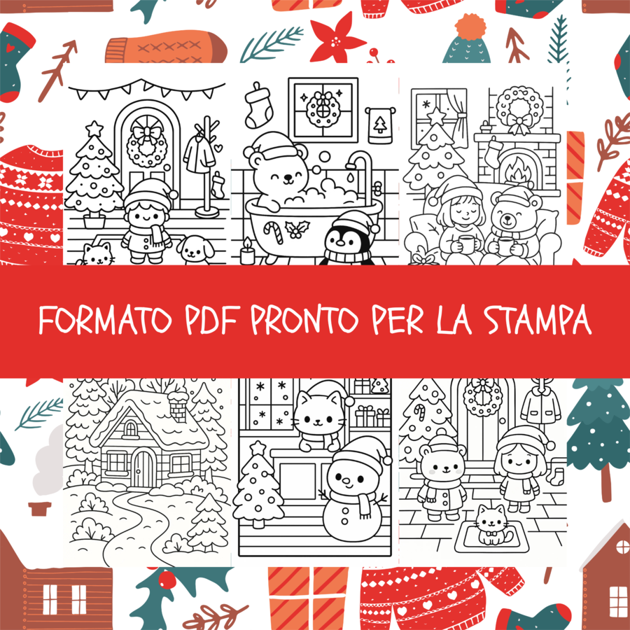 Disegni Natalizia PDF da colorare