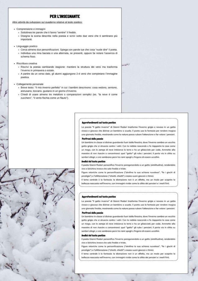 ❄️ ATTIVITÀ GENNAIO - INVERNO per CLASSI 4ª-5ª PRIMARIA ❄️